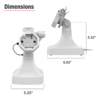RAM-GDS-DOCKLR-D14-U3E-GRY:RAM-GDS-DOCKLR-D14-U3E-GRY_7:GDS Uni-Conn™ Powered Locking Tilt & Swivel Dock with PoE - Gray