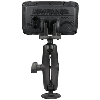 RAM-101-LO12:RAM-101-LO12_2:RAM Double Ball Mount for Lowrance Eagle 4 & 5, Hook² & Reveal 5