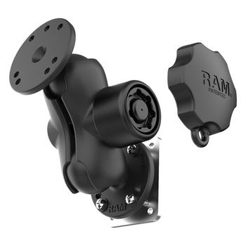 RAM-101L-B-225B2U:RAM-101L-B-225B2U_1:RAM Locking Drill-Down Dashboard Mount with Backing Plate C Size Short