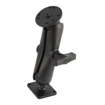 RAM-101U-225:RAM-101U-225_1:RAM Double Ball Mount with Round & Rectangular Plates - Medium
