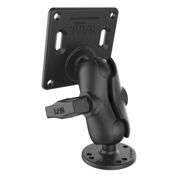 RAM-101U-B-2461:RAM-101U-B-2461_2:RAM Double Ball Mount with 75x75mm VESA Plate - C Size Short