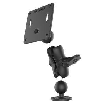 RAM-101U-B-2461:RAM-101U-B-2461_3:RAM Double Ball Mount with 75x75mm VESA Plate - C Size Short