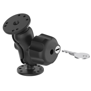 RAM-101U-BL:RAM-101U-BL_1:RAM Double Ball Mount with Key Lock Knob - C Size Short