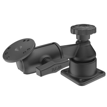RAM-109H-3U:RAM-109H-3U_1:RAM Horizontal 6" Swing Arm Mount with Ball & Socket Round Plate