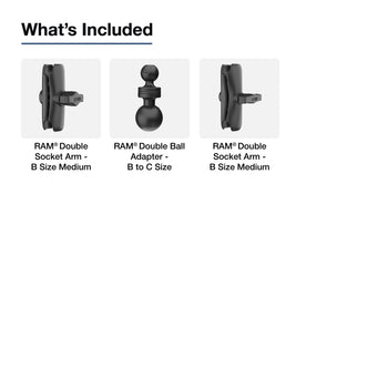 RAM-201-BC-201U:RAM-201-BC-201U_3:RAM 11" Long C Size to B Size Double Socket Arm Extension