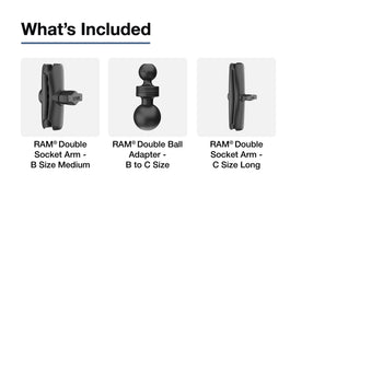 RAM-201-D-BC-201U:RAM-201-D-BC-201U_3:RAM 14.5" Long C Size to B Size Double Socket Arm Extension