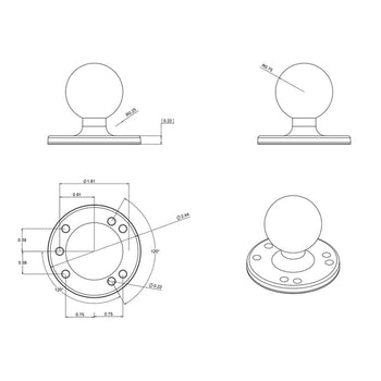 RAM-202:RAM-202_5:RAM Round Plate with Ball - C Size