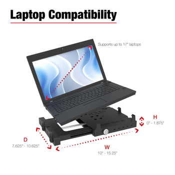 RAM-234-7:RAM-234-7_5:RAM Tough-Tray™ III Spring Loaded Laptop Tray