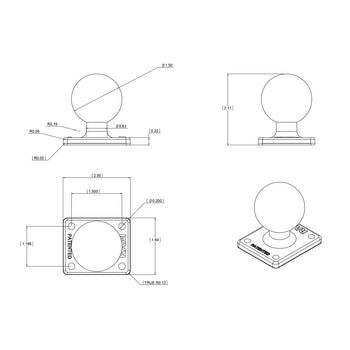 RAM-347U:RAM-347U_4:RAM Ball Adapter with AMPS Plate - C Size