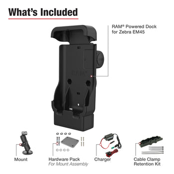 RAM-B-101-225B2-ZE38-V3C-2U:RAM-B-101-225B2-ZE38-V3C-2U_3:RAM Powered Dock & Dashboard Mounting Kit for Zebra EM45