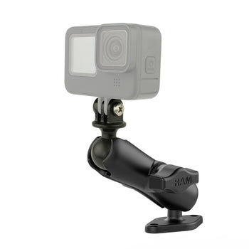 RAM-B-102-GOP1U:RAM-B-102-GOP1U_1:RAM Double Ball Diamond Plate Mount with Action Camera Adapter