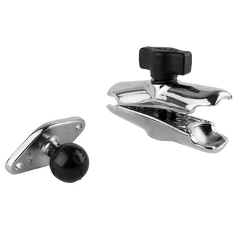 RAM-B-103-238CHU:RAM-B-103-238CHU_3:RAM Chrome Double Socket Arm with Diamond Plate - Medium Arm