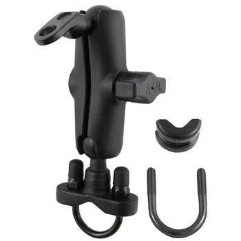 RAM-B-149Z-272U:RAM-B-149Z-272U_1:RAM Handlebar U-Bolt Double Ball Mount with 9mm Hole - Medium