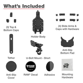 RAM-B-149Z-A-PD5U:RAM-B-149Z-A-PD5U_6:RAM® Quick-Grip™ Pro Phone Mount with Handlebar U-Bolt Base - Short