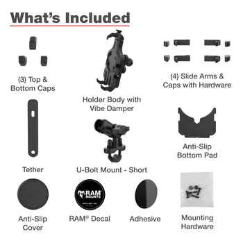 RAM-B-149Z-A-PD5VU:RAM-B-149Z-A-PD5VU_6:RAM Quick-Grip™ Pro Vibration Damping Phone Mount with U-Bolt Base
