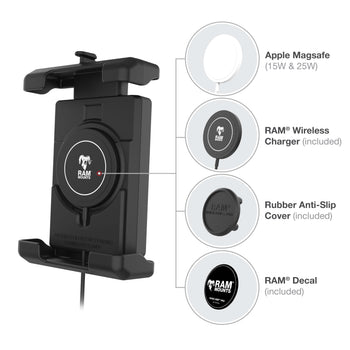 RAM-B-149Z-A-PD7V-W2MU:RAM-B-149Z-A-PD7V-W2MU_6:RAM Quick-Grip™ Pro XL Vibration Damping Phone Mount & Qi2 15W Charger