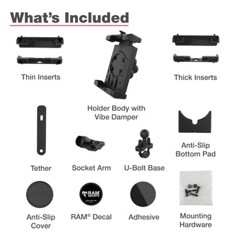RAM-B-149Z-A-PD7VU:RAM-B-149Z-A-PD7VU_7:RAM Quick-Grip™ Pro XL Vibration Damping Phone Mount with U-Bolt Base