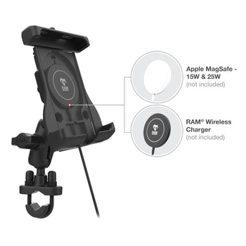 RAM-B-149Z-A-UN15WU:RAM-B-149Z-A-UN15WU_3:RAM Quick-Grip™ Handlebar Mount for iPhone 12 Series + MagSafe