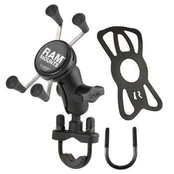 RAM-B-149Z-A-UN7U:RAM-B-149Z-A-UN7U_2:RAM X-Grip Phone Mount with Handlebar U-Bolt Base - Short
