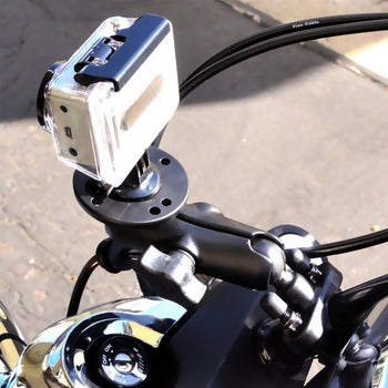 RAM-B-149Z-C1U:RAM-B-149Z-C1U_2:RAM Handlebar U-Bolt Double Ball Mount 1/4"-20 Threaded Stud - Medium