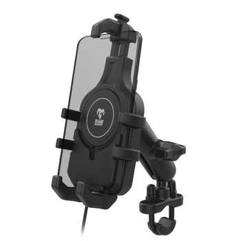 RAM-B-149Z-PD5-W2MU:RAM-B-149Z-PD5-W2MU_1:RAM Quick-Grip™ Pro Phone Handlebar Mount with Qi2 15W Wireless Charger