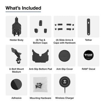 RAM-B-149Z-PD5-W2MU:RAM-B-149Z-PD5-W2MU_6:RAM Quick-Grip™ Pro Phone Handlebar Mount with Qi2 15W Wireless Charger