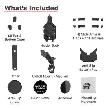 RAM-B-149Z-PD5U:RAM-B-149Z-PD5U_6:RAM Quick-Grip™ Pro Phone Mount with Handlebar U-Bolt Base - Medium