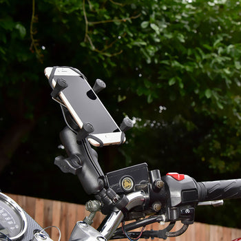 RAM-B-149Z-UN7:RAM-B-149Z-UN7_4:RAM X-Grip Phone Mount with Handlebar U-Bolt Base - Medium