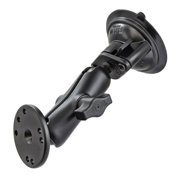 RAM-B-166-202:RAM-B-166-202_1:RAM Twist-Lock™ Suction Cup Double Ball Mount with Round Plate - Medium