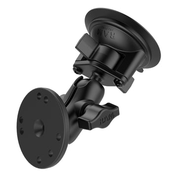 RAM-B-166-A-202U:RAM-B-166-A-202U_1:RAM Twist-Lock™ Suction Cup Double Ball Mount with Round Plate - Short