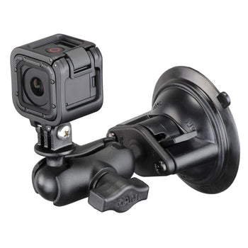 RAM-B-166-A-GOP1:RAM-B-166-A-GOP1_2:RAM Twist-Lock™ Suction Cup Mount with Action Camera Adapter - Short