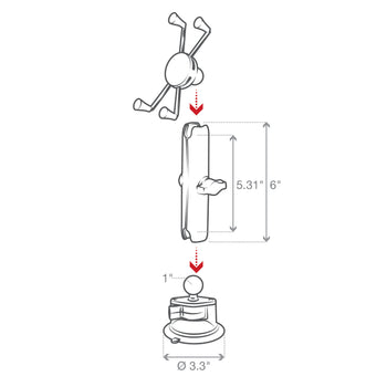 RAM-B-166-C-UN10U:RAM-B-166-C-UN10U_3:RAM X-Grip Large Phone Mount with Twist-Lock™ Suction Cup - Long