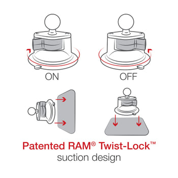 RAM-B-166-C-UN10U:RAM-B-166-C-UN10U_7:RAM X-Grip Large Phone Mount with Twist-Lock™ Suction Cup - Long