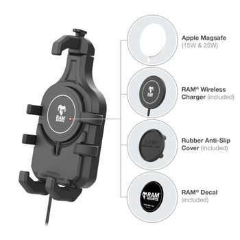 RAM-B-166-PD5-W2MU:RAM-B-166-PD5-W2MU_5:RAM Quick-Grip™ Pro Suction Cup Mount with Qi2 15W Wireless Charger