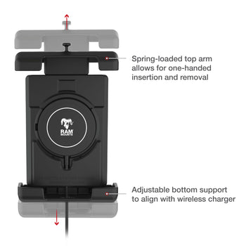 RAM-B-166-PD7-W2MU:RAM-B-166-PD7-W2MU_4:RAM® Quick-Grip™ Pro XL Suction Cup Mount with Qi2 15W Wireless Charger