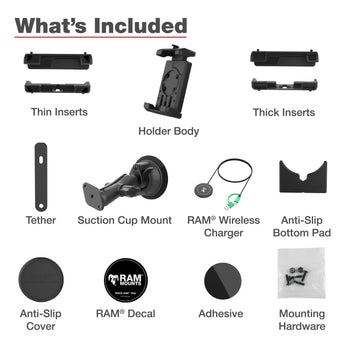 RAM-B-166-PD7-W2MU:RAM-B-166-PD7-W2MU_7:RAM Quick-Grip™ Pro XL Suction Cup Mount with Qi2 15W Wireless Charger
