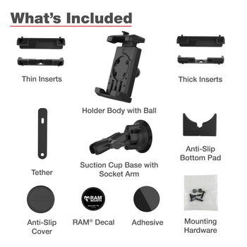 RAM-B-166-PD7U:RAM-B-166-PD7U_7:RAM® Quick-Grip™ Pro XL Phone Mount with Twist-Lock™ Suction Cup