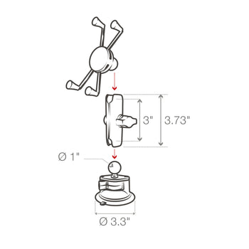 RAM-B-166-UN10U:RAM-B-166-UN10U_9:RAM X-Grip Large Phone Mount with Twist-Lock™ Suction Cup - Medium