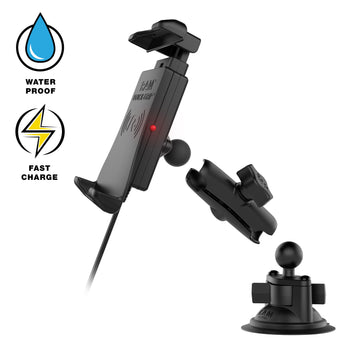 RAM-B-166-UN14W-1:RAM-B-166-UN14W-1_3:RAM® Quick-Grip™ 15W Waterproof Wireless Charging Suction Cup Mount