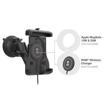 RAM-B-166-UN15WU:RAM-B-166-UN15WU_3:RAM Quick-Grip™ Suction Cup Mount for for iPhone 12 Series + MagSafe