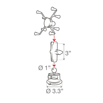 RAM-B-166-UN8:RAM-B-166-UN8_5:RAM X-Grip with RAM Twist-Lock™ Suction Cup Mount for 7"-8" Tablets