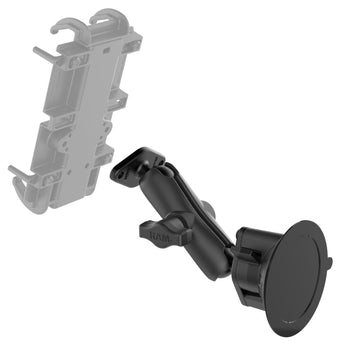 RAM-B-166:RAM-B-166_3:RAM® Twist-Lock™ Suction Cup Double Ball Mount - Medium