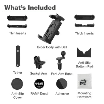 RAM-B-176-A-PD7U:RAM-B-176-A-PD7U_7:RAM Quick-Grip™ Pro XL Phone Mount with Fork Stem Base - Short