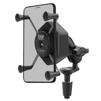 RAM-B-176-A-UN10-462:RAM-B-176-A-UN10-462_1:RAM X-Grip Large Phone Mount with Vibe-Safe™ & Fork Stem Base - Short