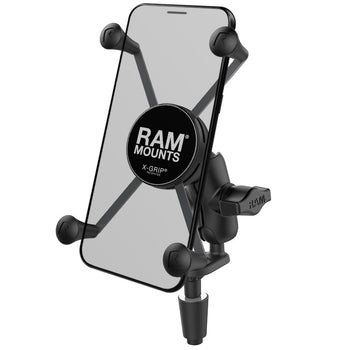 RAM-B-176-A-UN10U:RAM-B-176-A-UN10U_1:RAM X-Grip Large Phone Mount with Motorcycle Fork Stem Base