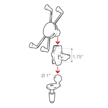 RAM-B-176-A-UN10U:RAM-B-176-A-UN10U_6:RAM X-Grip Large Phone Mount with Motorcycle Fork Stem Base