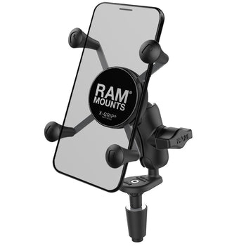 RAM-B-176-A-UN7:RAM-B-176-A-UN7_1:RAM X-Grip Phone Holder with Motorcycle Fork Stem Base