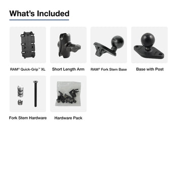 RAM-B-176W1-A-PD4U:RAM-B-176W1-A-PD4U_3:RAM Quick-Grip™ XL Phone Holder with Fork Stem Wedge Base - Short