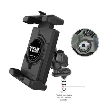 RAM-B-176W1-A-PD7U:RAM-B-176W1-A-PD7U_2:RAM Quick-Grip™ Pro XL Phone Mount with Fork Stem Wedge Base - Short