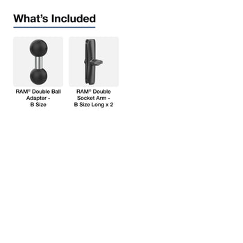RAM-B-201C-201CU:RAM-B-201C-201CU_3:RAM 13" Double Socket Arms - Dual Long B Size
